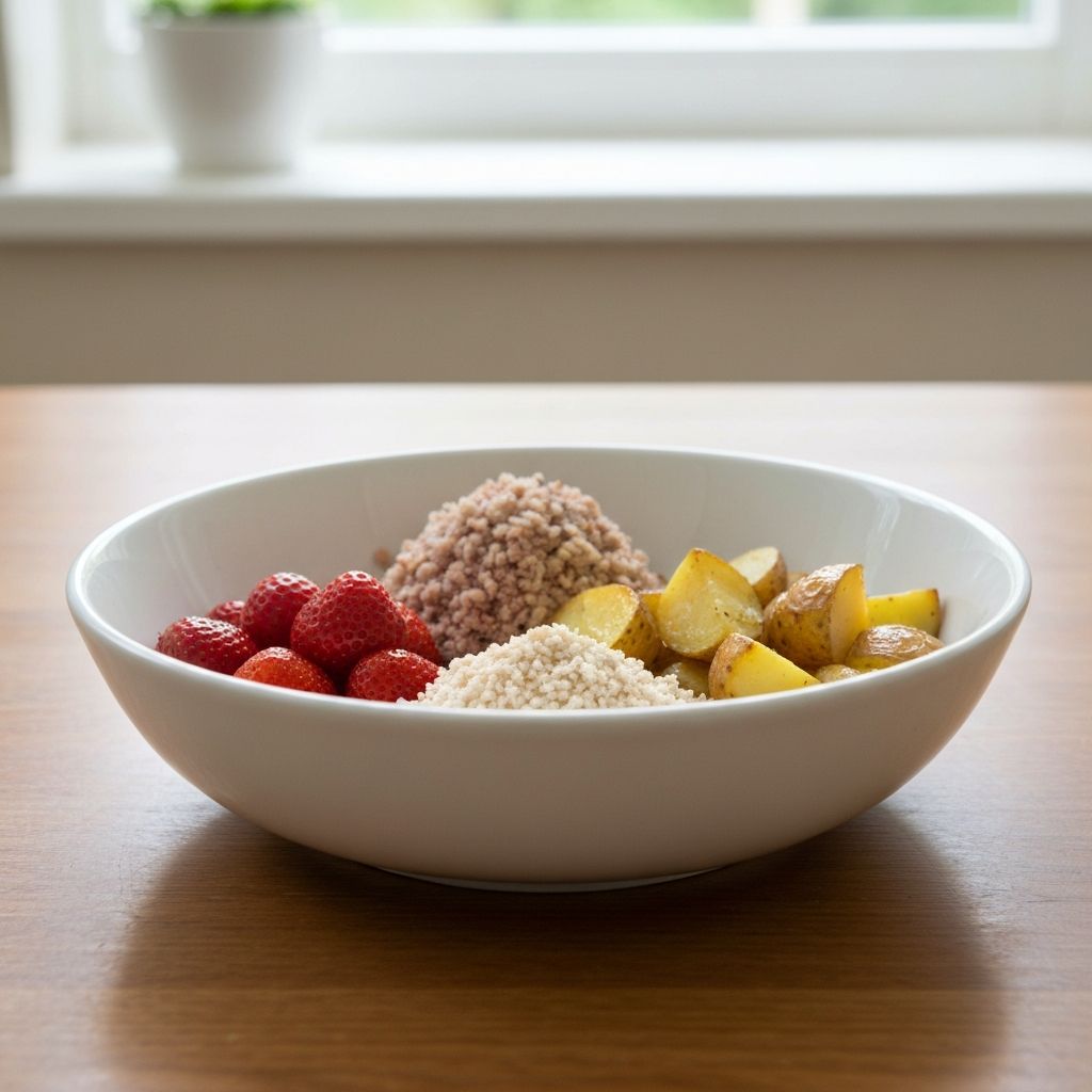 Bowl with mixed food items
