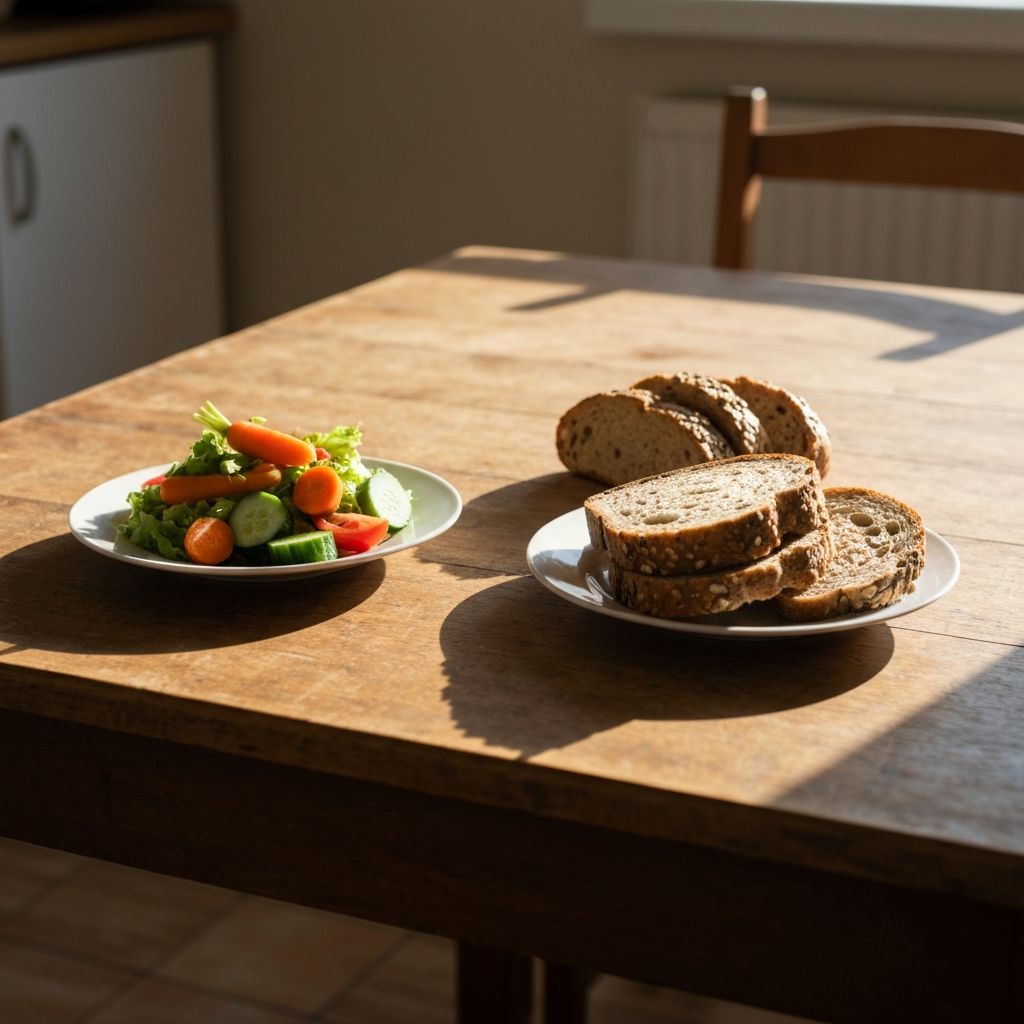 Casual meal on table